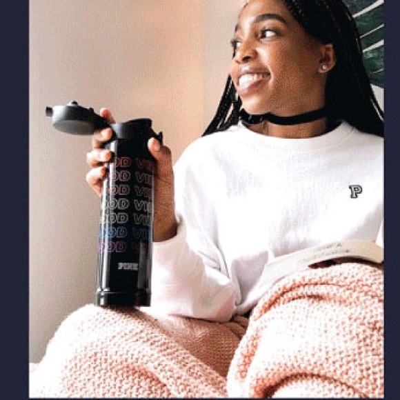 ❗️1 LEFT💕VS PINK BLACK RAINBOW LOGO THERMOS - Picture 5 of 8